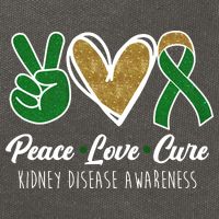 Peace Love Cure Kidney Disease Awareness Cotton Canvas Backpack