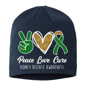 Peace Love Cure Kidney Disease Awareness Sustainable Beanie