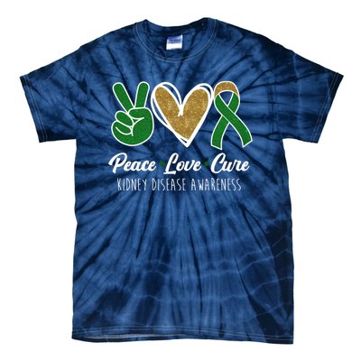 Peace Love Cure Kidney Disease Awareness Tie-Dye T-Shirt