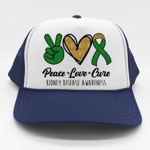 Peace Love Cure Kidney Disease Awareness Trucker Hat