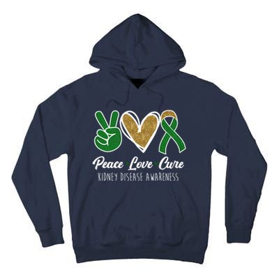 Peace Love Cure Kidney Disease Awareness Tall Hoodie