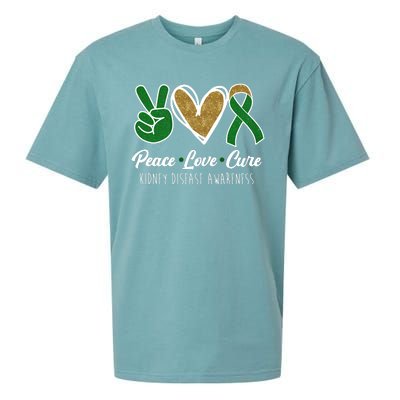 Peace Love Cure Kidney Disease Awareness Sueded Cloud Jersey T-Shirt