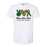 Peace Love Cure Kidney Disease Awareness Softstyle® CVC T-Shirt