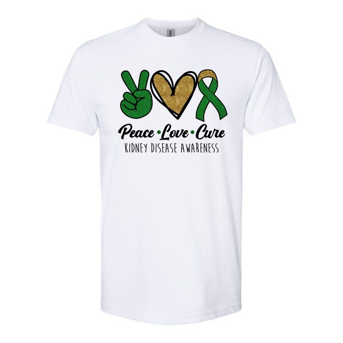 Peace Love Cure Kidney Disease Awareness Softstyle® CVC T-Shirt