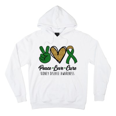 Peace Love Cure Kidney Disease Awareness Hoodie