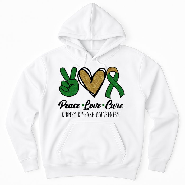 Peace Love Cure Kidney Disease Awareness Hoodie