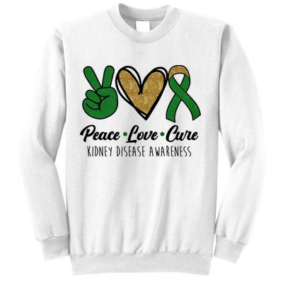 Peace Love Cure Kidney Disease Awareness Sweatshirt
