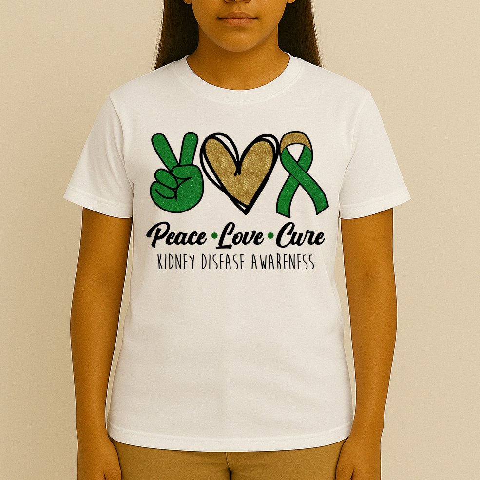 Peace Love Cure Kidney Disease Awareness T-Shirt