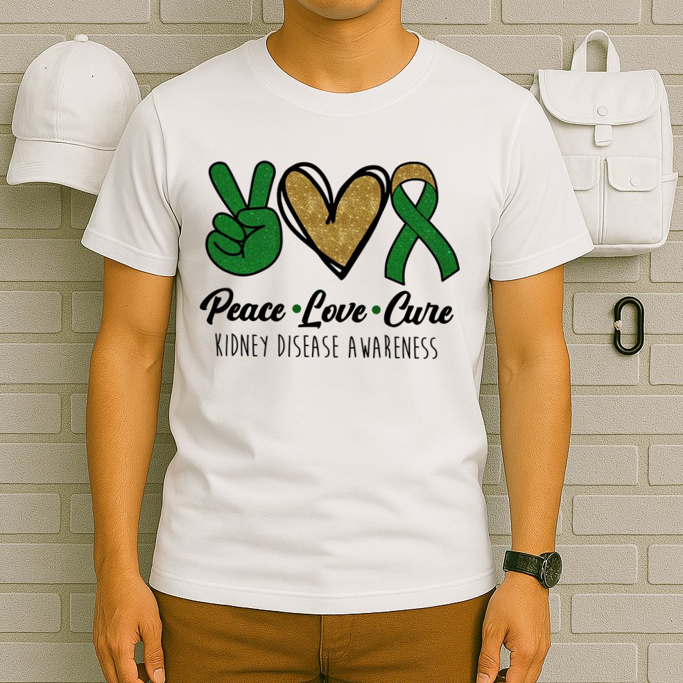 Peace Love Cure Kidney Disease Awareness T-Shirt
