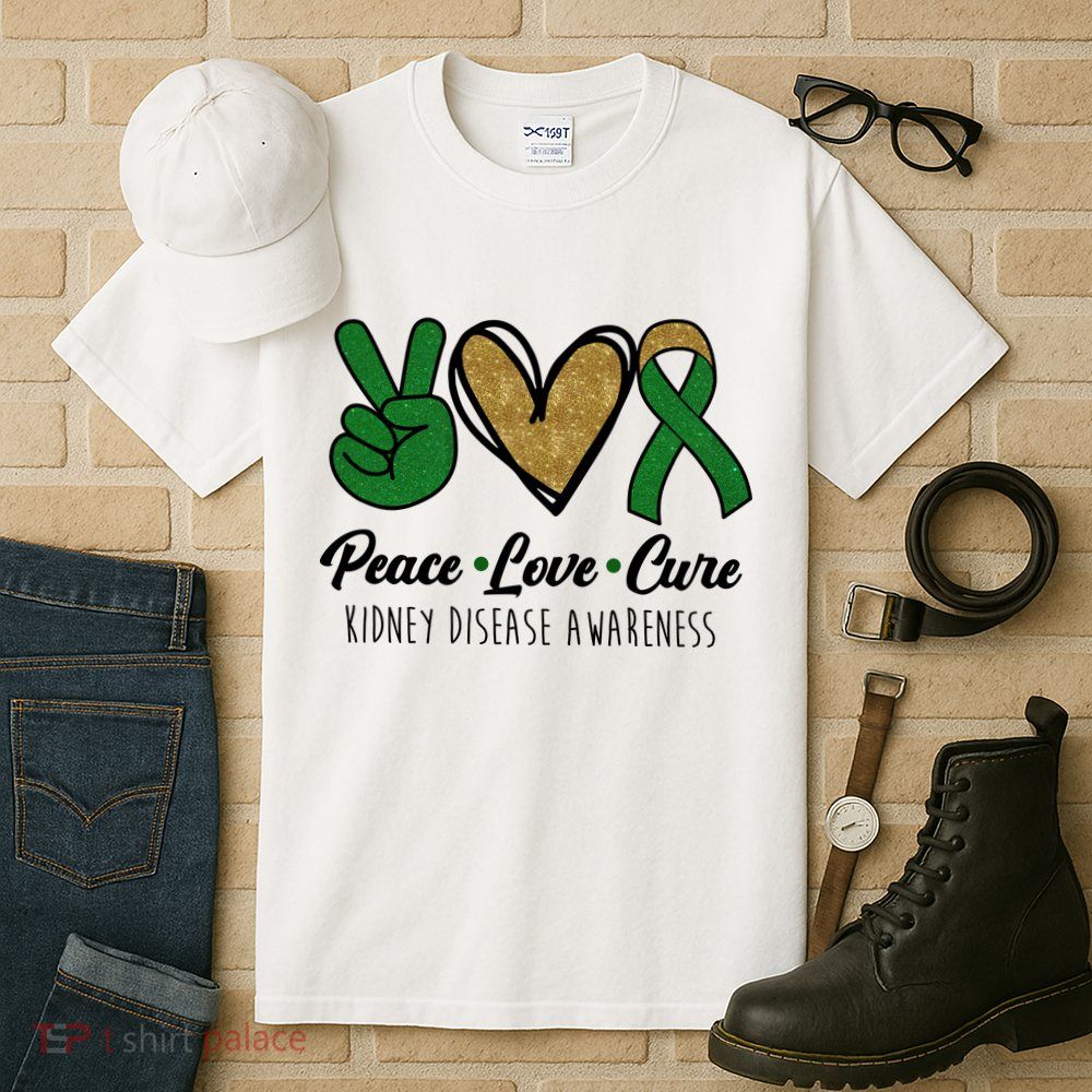 Peace Love Cure Kidney Disease Awareness Tall T-Shirt
