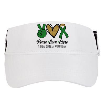 Peace Love Cure Kidney Disease Awareness Adult Drive Performance Visor