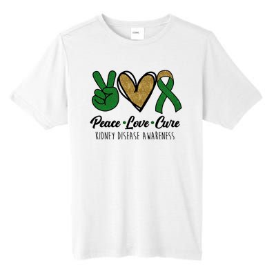 Peace Love Cure Kidney Disease Awareness Tall Fusion ChromaSoft Performance T-Shirt