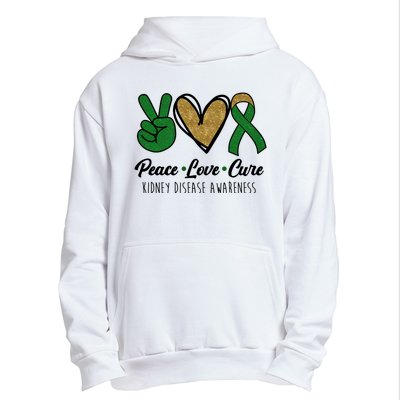 Peace Love Cure Kidney Disease Awareness Urban Pullover Hoodie