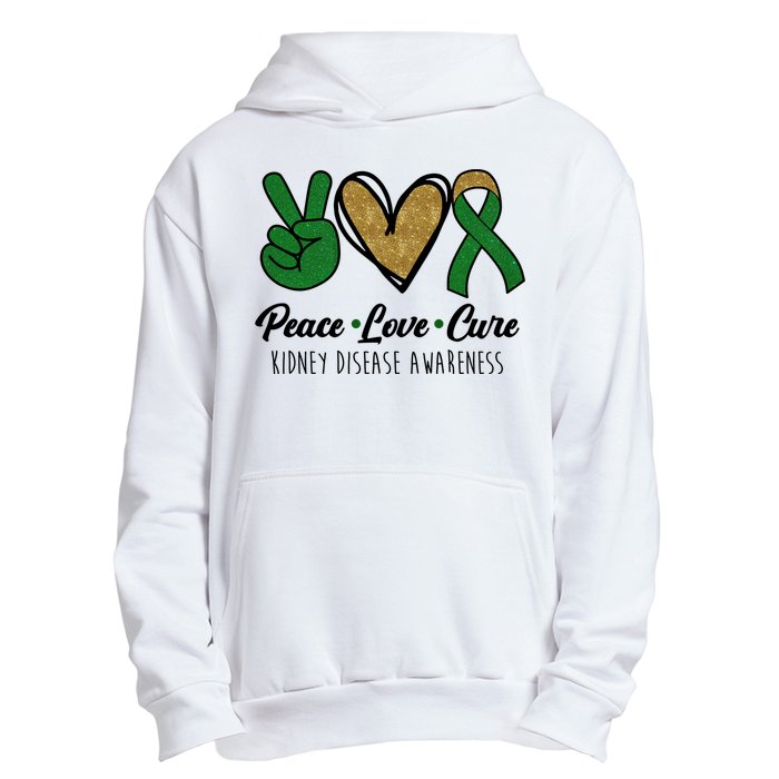 Peace Love Cure Kidney Disease Awareness Urban Pullover Hoodie