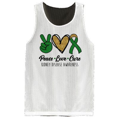 Peace Love Cure Kidney Disease Awareness Mesh Reversible Basketball Jersey Tank