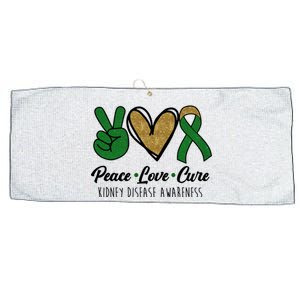 Peace Love Cure Kidney Disease Awareness Large Microfiber Waffle Golf Towel