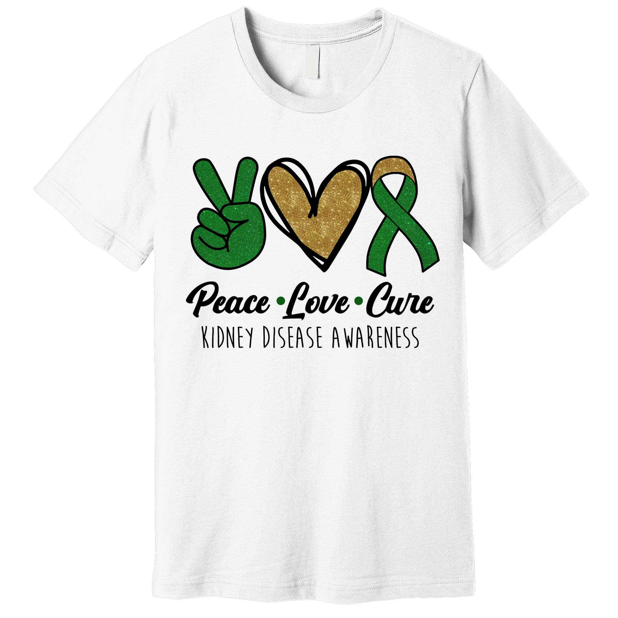 Peace Love Cure Kidney Disease Awareness Premium T-Shirt