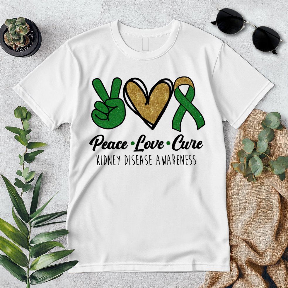 Peace Love Cure Kidney Disease Awareness Premium T-Shirt