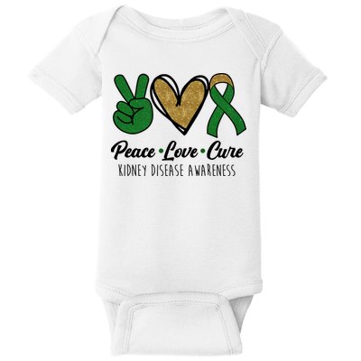 Peace Love Cure Kidney Disease Awareness Baby Bodysuit