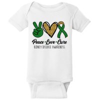 Peace Love Cure Kidney Disease Awareness Baby Bodysuit