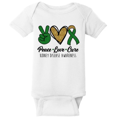 Peace Love Cure Kidney Disease Awareness Baby Bodysuit