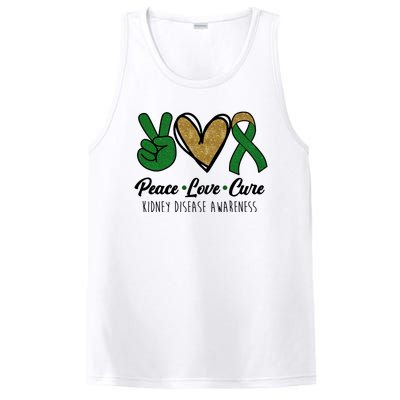 Peace Love Cure Kidney Disease Awareness PosiCharge Competitor Tank