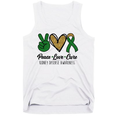 Peace Love Cure Kidney Disease Awareness Tank Top