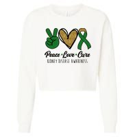 Peace Love Cure Kidney Disease Awareness Cropped Pullover Crew