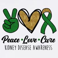 Peace Love Cure Kidney Disease Awareness Cropped Pullover Crew