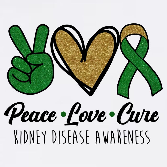 Peace Love Cure Kidney Disease Awareness Cropped Pullover Crew