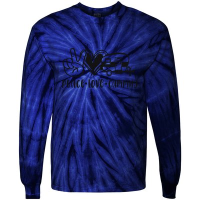 Peace Love Camping Gift Tie-Dye Long Sleeve Shirt