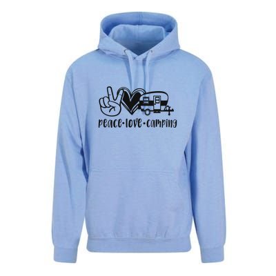 Peace Love Camping Gift Unisex Surf Hoodie