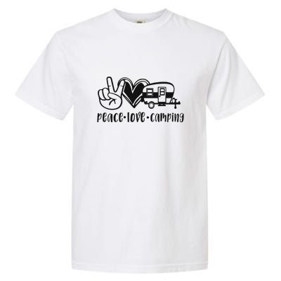 Peace Love Camping Gift Garment-Dyed Heavyweight T-Shirt