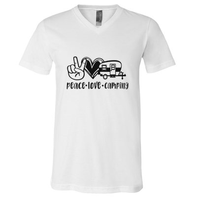 Peace Love Camping Gift V-Neck T-Shirt