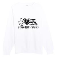 Peace Love Camping Gift Premium Crewneck Sweatshirt