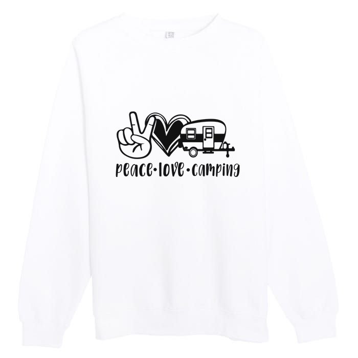 Peace Love Camping Gift Premium Crewneck Sweatshirt