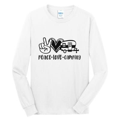 Peace Love Camping Gift Tall Long Sleeve T-Shirt