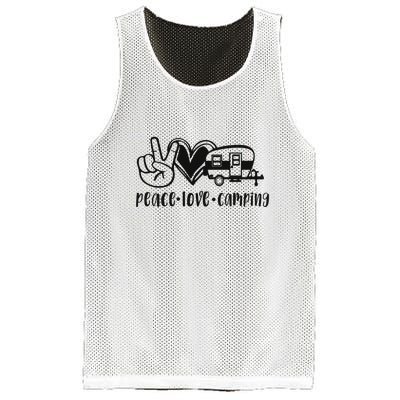 Peace Love Camping Gift Mesh Reversible Basketball Jersey Tank