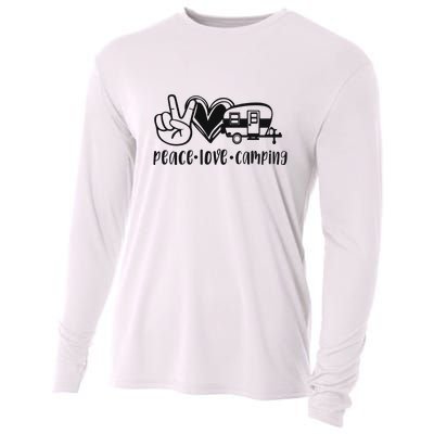 Peace Love Camping Gift Cooling Performance Long Sleeve Crew