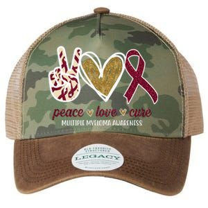 Peace Love Cure Multiple Myeloma Awareness Legacy Tie Dye Trucker Hat