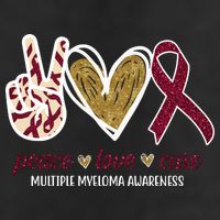 Peace Love Cure Multiple Myeloma Awareness 7 Panel Mesh Trucker Snapback Hat