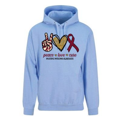 Peace Love Cure Multiple Myeloma Awareness Unisex Surf Hoodie