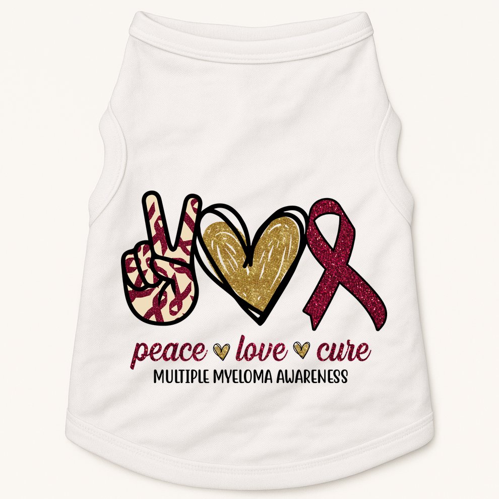 Peace Love Cure Multiple Myeloma Awareness Doggie Tank