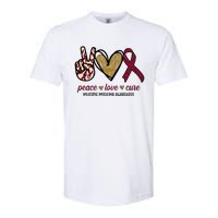 Peace Love Cure Multiple Myeloma Awareness Softstyle CVC T-Shirt