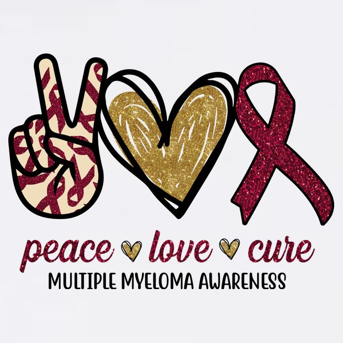 Peace Love Cure Multiple Myeloma Awareness Cooling Performance Crew T-Shirt