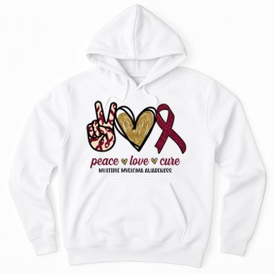 Peace Love Cure Multiple Myeloma Awareness Hoodie