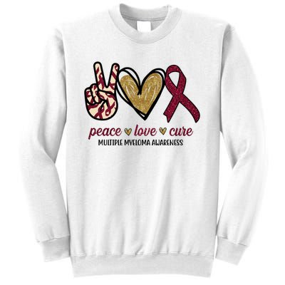 Peace Love Cure Multiple Myeloma Awareness Sweatshirt