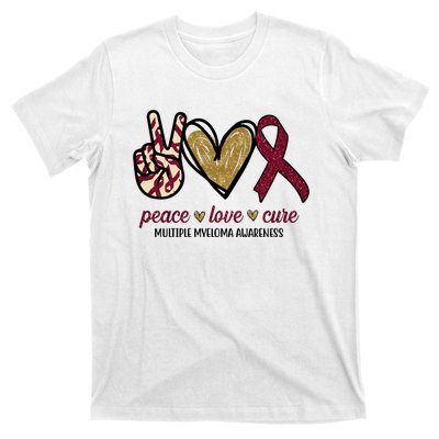 Peace Love Cure Multiple Myeloma Awareness T-Shirt