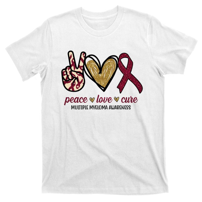 Peace Love Cure Multiple Myeloma Awareness T-Shirt