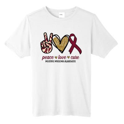 Peace Love Cure Multiple Myeloma Awareness Tall Fusion ChromaSoft Performance T-Shirt